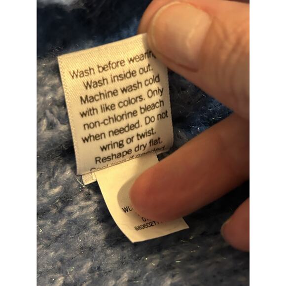 Lauren Conrad Women's Blue Cable Knit Sweater With Metallic Thread Cozy - XXL - Picture 6 of 6